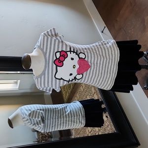 Hello Kitty Size 6-7 Small Pink and White Preowned Top